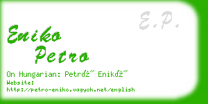 eniko petro business card